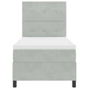 vidaXL Boxrugós ágy matracmal Világosszürke 90 x 190 cm Bársony