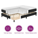 vidaXL Boxrugós ágy matracmal fejtámlával Fekete 90 x 190 cm Bársony