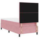 vidaXL Boxrugós ágy matracmal Rózsaszín 90 x 200 cm Bársony