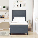 vidaXL Boxrugós ágy matracmal Sötétszürke 100 x 200 cm Bársony