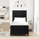 vidaXL Boxrugós ágy fejtámlával Fekete 100 x 200 cm Bársony