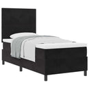 vidaXL Boxrugós ágy fejtámlával Fekete 100 x 200 cm Bársony