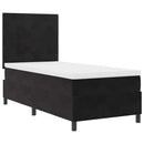 vidaXL Boxrugós ágy fejtámlával Fekete 100 x 200 cm Bársony