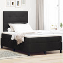 vidaXL Boxrugós ágy matracmal fejtámlával Fekete 120 x 200 cm Bársony