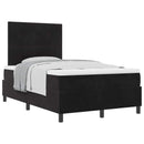 vidaXL Boxrugós ágy matracmal fejtámlával Fekete 120 x 200 cm Bársony