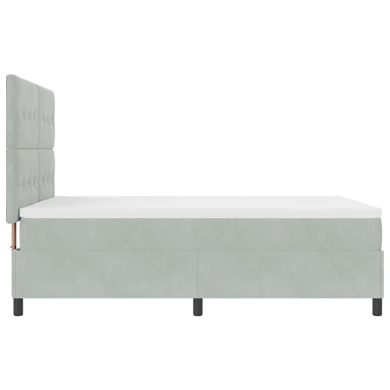 vidaXL Boxrugós ágy matracmal Világosszürke 160 x 200 cm Bársony