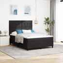 vidaXL Boxrugós ágy fejtámlával Fekete 160 x 200 cm Bársony