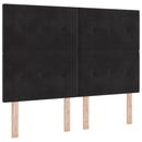 vidaXL Boxrugós ágy fejtámlával Fekete 160 x 200 cm Bársony