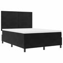 vidaXL Boxrugós ágy fejtámlával Fekete 160 x 200 cm Bársony