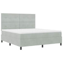vidaXL Boxrugós ágy matracmal Világosszürke 180 x 200 cm Bársony