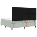 vidaXL Boxrugós ágy matracmal Világosszürke 180 x 200 cm Bársony