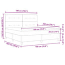 vidaXL Boxrugós ágy matracmal Világosszürke 180 x 200 cm Bársony