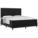 vidaXL Boxrugós ágy matracmal fejtámlával Fekete 180 x 200 cm Bársony
