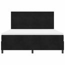 vidaXL Boxrugós ágy matracmal fejtámlával Fekete 180 x 200 cm Bársony