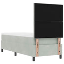 vidaXL Boxrugós ágy fejtámlával Világosszürke 80 x 200 cm Bársony