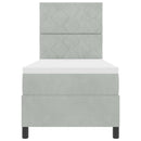 vidaXL Boxrugós ágy matracmal Világosszürke 80 x 200 cm Bársony