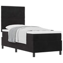 vidaXL Boxrugós ágy fejtámlával Fekete 80 x 200 cm Bársony