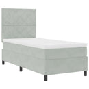 vidaXL Boxrugós ágy matracmal Világosszürke 90 x 190 cm Bársony