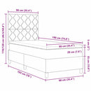 vidaXL Boxrugós ágy fejtámlával Fekete 90 x 190 cm Bársony