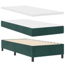 vidaXL Boxrugós ágy fejtámlával Sötétzöld 90 x 190 cm Bársony