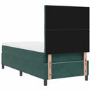 vidaXL Boxrugós ágy fejtámlával Sötétzöld 90 x 190 cm Bársony