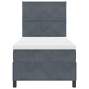 vidaXL Boxrugós ágy matracmal Sötétszürke 100 x 200 cm Bársony