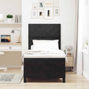vidaXL Boxrugós ágy fejtámlával Fekete 100 x 200 cm Bársony