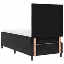 vidaXL Boxrugós ágy fejtámlával Fekete 100 x 200 cm Bársony