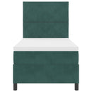 vidaXL Boxrugós ágy matracmal Sötétzöld 100 x 200 cm Bársony