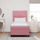 vidaXL Boxrugós ágy matracmal Rózsaszín 100 x 200 cm Bársony