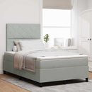 vidaXL Boxrugós ágy fejtámlával Világosszürke 120 x 190 cm Bársony