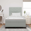 vidaXL Boxrugós ágy fejtámlával Világosszürke 120 x 190 cm Bársony