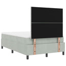 vidaXL Boxrugós ágy fejtámlával Világosszürke 120 x 190 cm Bársony