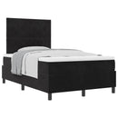 vidaXL Boxrugós ágy fejtámlával Fekete 120 x 190 cm Bársony