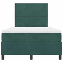 vidaXL Boxrugós ágy matracmal Sötétzöld 120 x 190 cm Bársony
