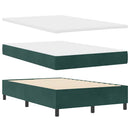 vidaXL Boxrugós ágy fejtámlával Sötétzöld 120 x 200 cm Bársony
