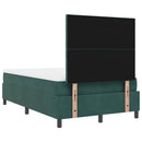vidaXL Boxrugós ágy fejtámlával Sötétzöld 120 x 200 cm Bársony
