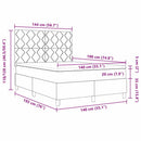 vidaXL Boxrugós ágy fejtámlával Rózsaszín 140 x 190 cm Bársony