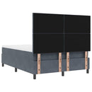 vidaXL Boxrugós ágy fejtámlával Sötétszürke 140 x 200 cm Bársony