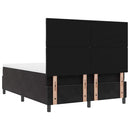 vidaXL Boxrugós ágy fejtámlával Fekete 140 x 200 cm Bársony