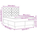 vidaXL Boxrugós ágy fejtámlával Sötét kék 140 x 200 cm Bársony