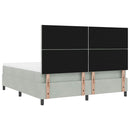 vidaXL Boxrugós ágy fejtámlával Világosszürke 180 x 200 cm Bársony