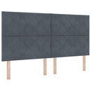 vidaXL Boxrugós ágy fejtámlával Sötétszürke 180 x 200 cm Bársony