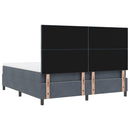 vidaXL Boxrugós ágy fejtámlával Sötétszürke 180 x 200 cm Bársony