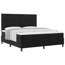 vidaXL Boxrugós ágy fejtámlával Fekete 180 x 200 cm Bársony