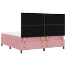 vidaXL Boxrugós ágy fejtámlával Rózsaszín 180 x 200 cm Bársony