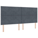 vidaXL Boxrugós ágy matracmal Sötétszürke 200 x 200 cm Bársony