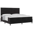 vidaXL Boxrugós ágy fejtámlával Fekete 200 x 200 cm Bársony