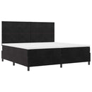 vidaXL Boxrugós ágy fejtámlával Fekete 200 x 200 cm Bársony