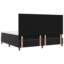 vidaXL Boxrugós ágy fejtámlával Fekete 200 x 200 cm Bársony